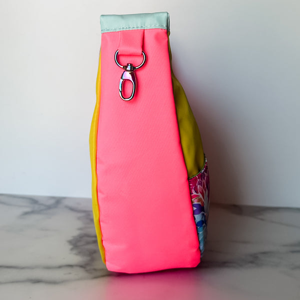 As Seen On OklaRoots - Regular Floral Yellow Crescent Crossbody