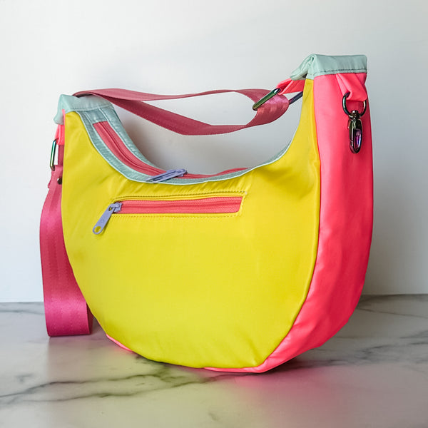 As Seen On OklaRoots - Regular Floral Yellow Crescent Crossbody