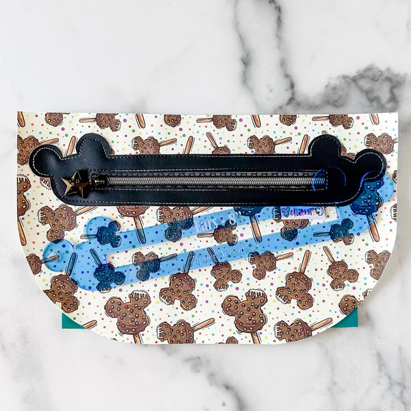 Ears Zipper Accent Template - Blue - 3 Sizes Available