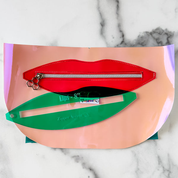 Lips Zipper Accent Template - Mint - 3 Sizes Available
