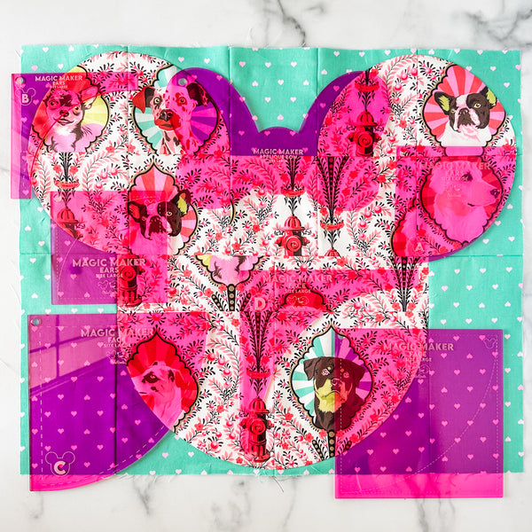 LARGE Magic Maker Quilt Block - Magenta -  Acrylic Template - Set of 7