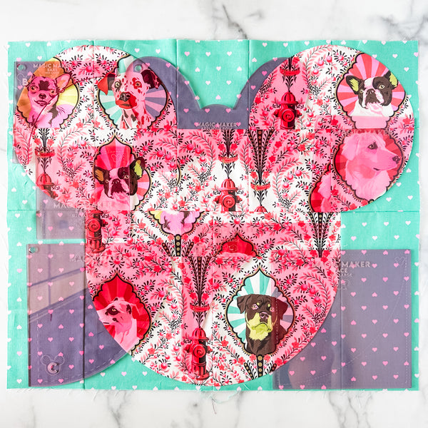 LARGE Magic Maker Quilt Block - Pink -  Acrylic Template - Set of 7