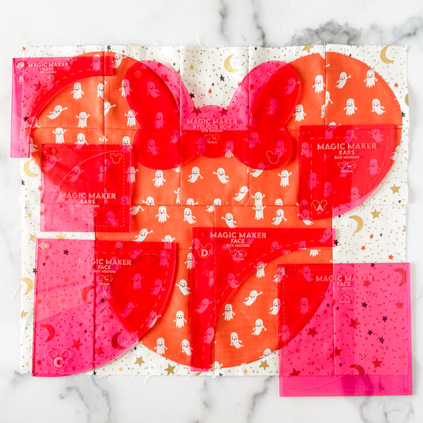 MEDIUM Magic Maker Quilt Block - Magenta -  Acrylic Template - Set of 7