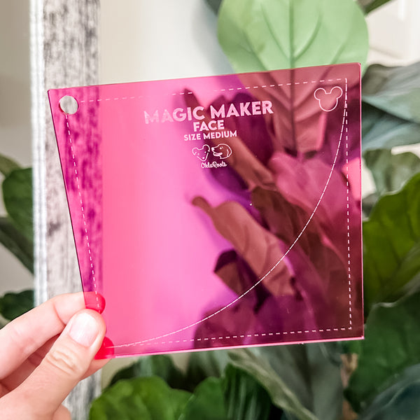 MEDIUM Magic Maker Quilt Block - Magenta -  Acrylic Template - Set of 7