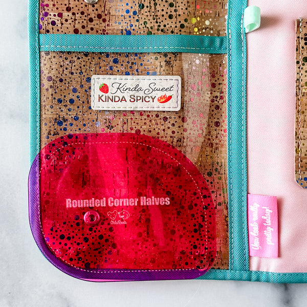 1-2-3-4 HALVES Inch Rounded Corners  - Magenta -  Acrylic Template