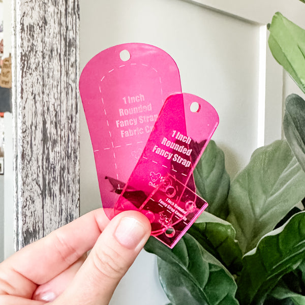 Rounded Fancy Straps - Size 1" - Magenta - Set of 3 - Acrylic Template