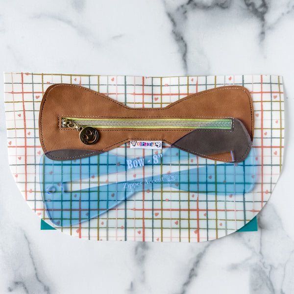 Bow Zipper Accent Template - Ocean - 3 Sizes Available