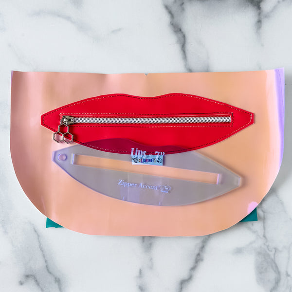 Lips Zipper Accent Template - Ocean - 3 Sizes Available