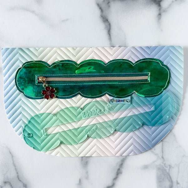 Bubble Zipper Accent Template - Light Green - 3 Sizes Available