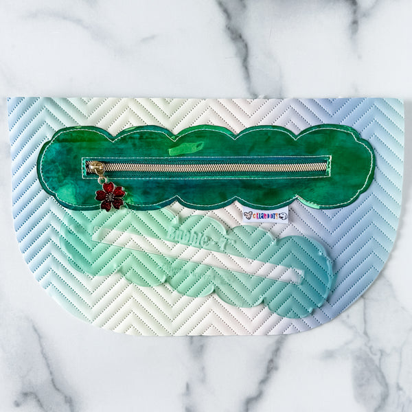 Bubble Zipper Accent Template - Light Green - 3 Sizes Available