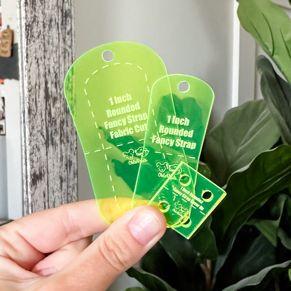 Rounded Fancy Straps - Size 1" - Neon Green - Set of 3 - Acrylic Template