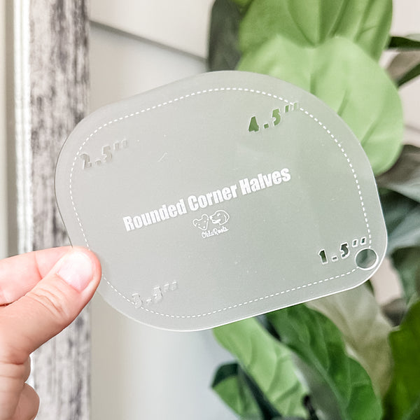 1-2-3-4 HALVES Inch Rounded Corners  - Frost -  Acrylic Template