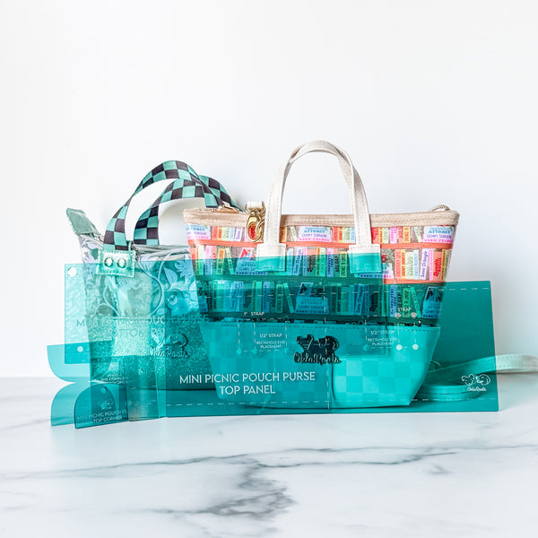 Mini Picnic Pouch / Purse Acrylic Templates - TEAL - Set of 6