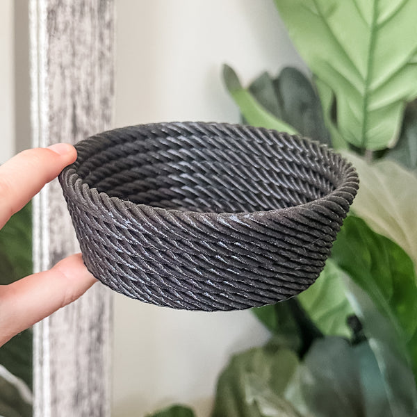 Medium Rope Craft Bowl -Onyx