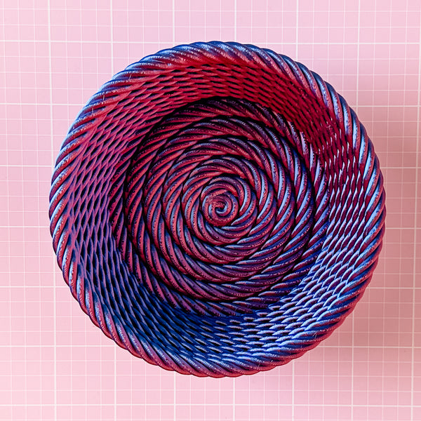 Medium Rope Craft Bowl - Blue/Red Combo