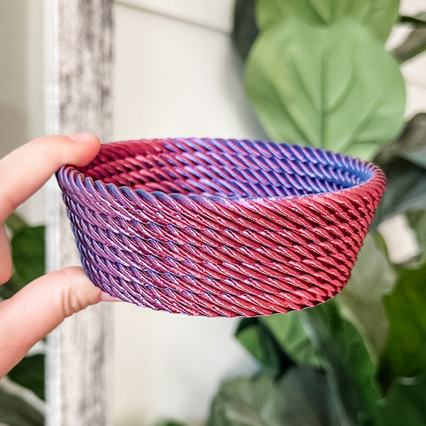 Medium Rope Craft Bowl - Blue/Red Combo