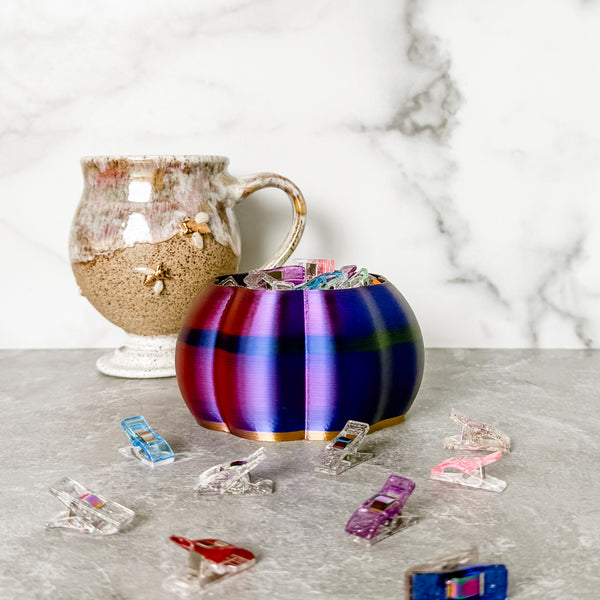 Medium Pumpkin Craft Bowl - Purple Chrome With Gold Base - Designed by Newt!