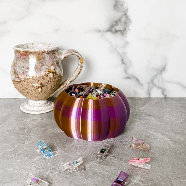Medium Pumpkin Craft Bowl - Purple Gold - Designed by Newt!