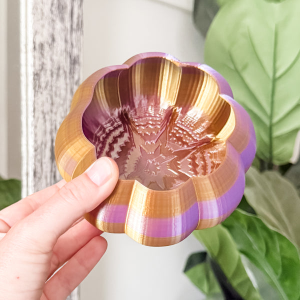 Medium Pumpkin Craft Bowl - Purple Gold - Designed by Newt!