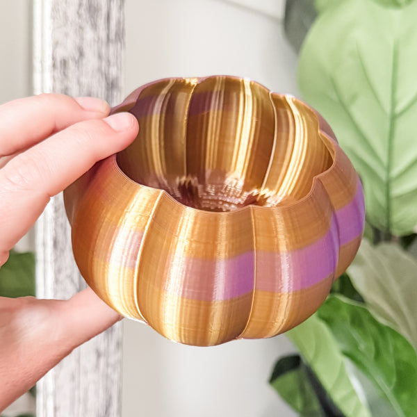 Medium Pumpkin Craft Bowl - Purple Gold - Designed by Newt!