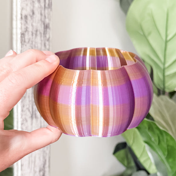 Medium Pumpkin Craft Bowl - Purple Gold - Designed by Newt!