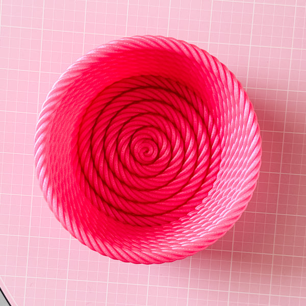 Medium Rope Craft Bowl - Hot Pink