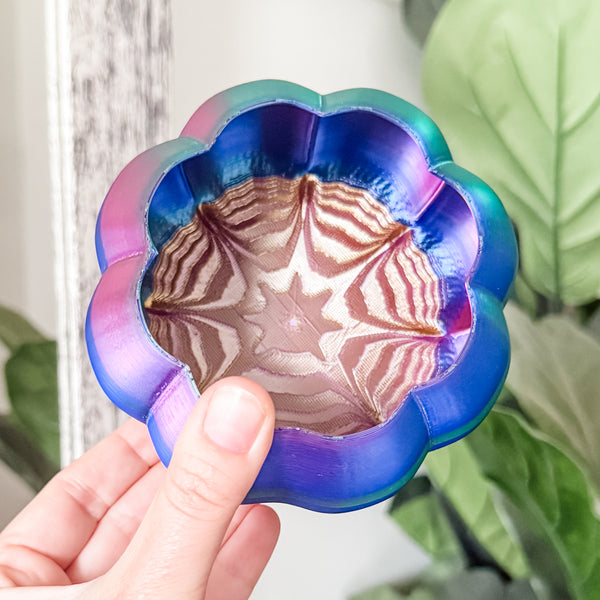 Medium Pumpkin Craft Bowl - Purple Chrome With Gold Base - Designed by Newt!