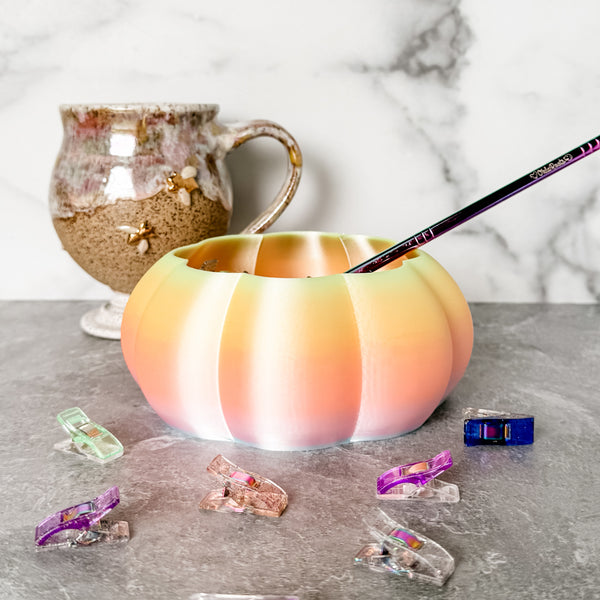 Large Pumpkin Craft Bowl - Pastel Dewey Rainbow - Designed by Newt!