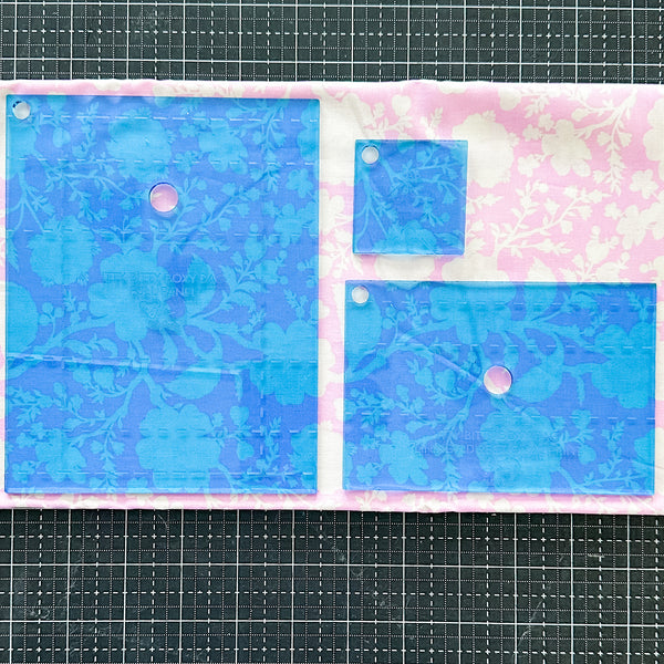 Itty Bitty Boxy Bag Set of 3 - Blue -  Acrylic Template