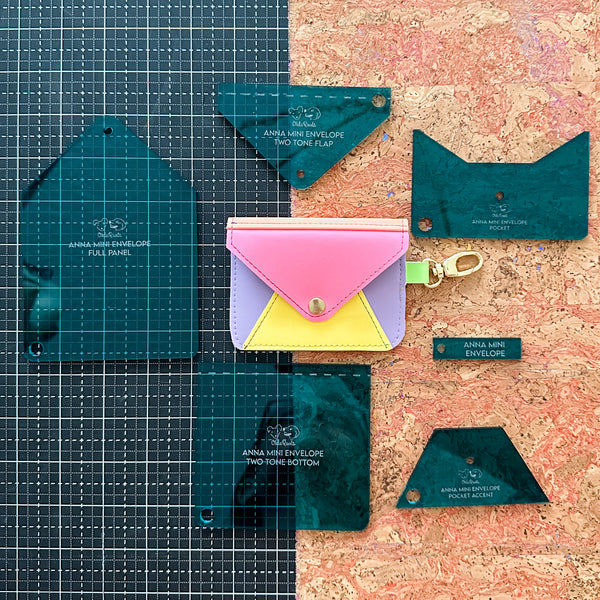 VINYL - Anna Mini Envelope Set of 6 - Teal -  Acrylic Template