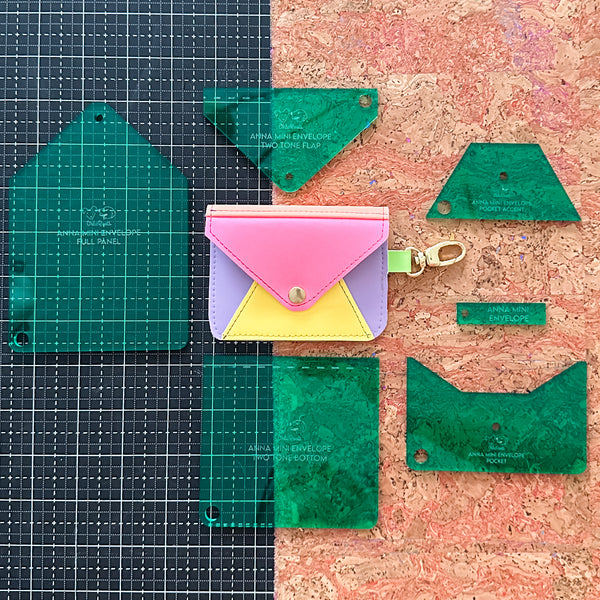 VINYL - Anna Mini Envelope Set of 6 - Mint Green -  Acrylic Template