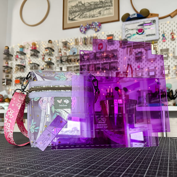 Babi Boxy Pouch and Crossbody  - Set of 4 - Purple - Acrylic Template