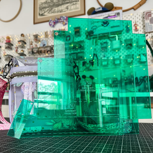 Babi Boxy Pouch and Crossbody  - Set of 4 - Mint - Acrylic Template