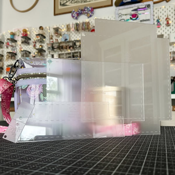 Babi Boxy Pouch and Crossbody  - Set of 4 - Frosted - Acrylic Template