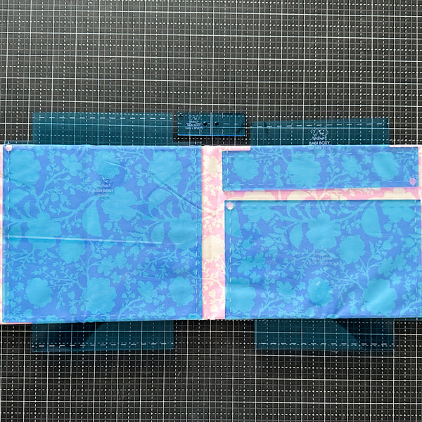 Babi Boxy Pouch and Crossbody  - Set of 4 - Blue - Acrylic Template
