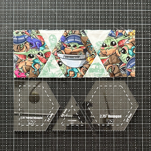 English Paper Piecing Set of 3 - "Nom Nom" Style - Clear - Acrylic Template