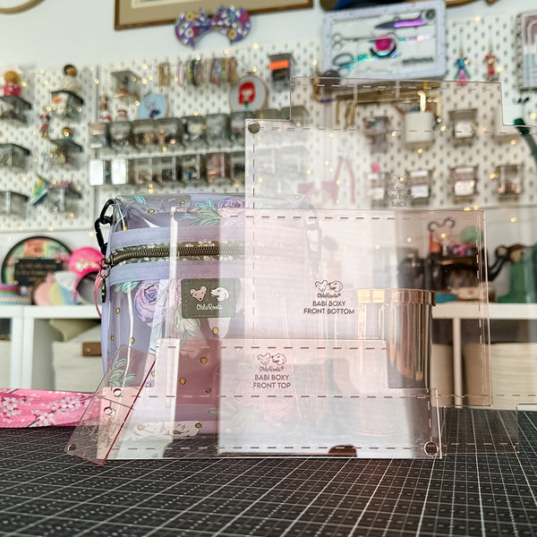 Babi Boxy Pouch and Crossbody  - Set of 4 - Rose Gold - Acrylic Template