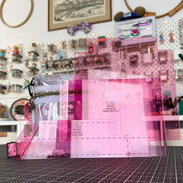 Babi Boxy Pouch and Crossbody  - Set of 4 - Pink - Acrylic Template