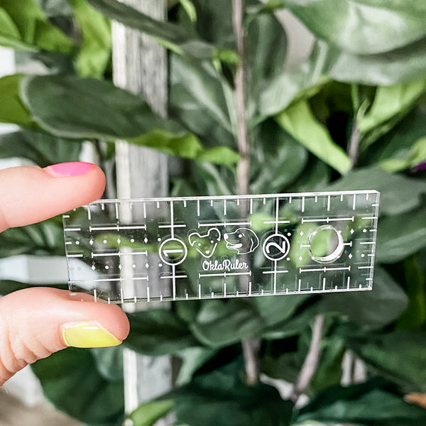 Clear Mini OklaRuler : 1" x 3" Ruler