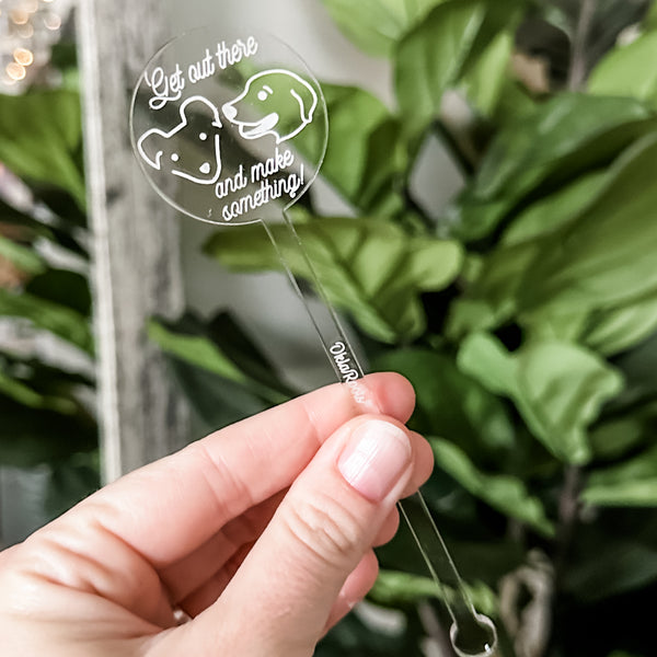 Make Something Drink Swizzle Stick- Clear - Sold Individually