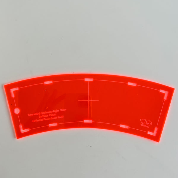 Hot Pink Continuous Reversible Coffee Sleeve - Acrylic Template