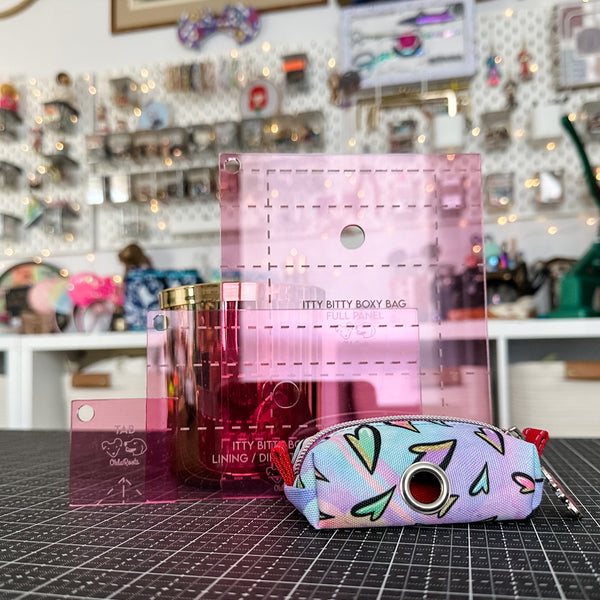 Itty Bitty Boxy Bag Set of 3 - Pink -  Acrylic Template