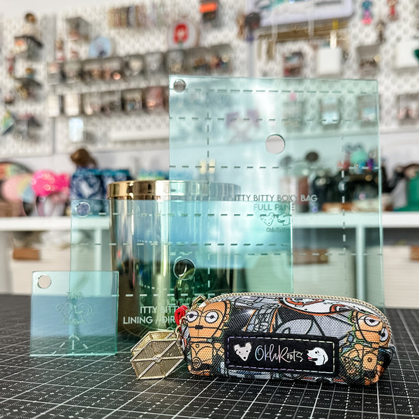 Itty Bitty Boxy Bag Set of 3 - Light Green -  Acrylic Template