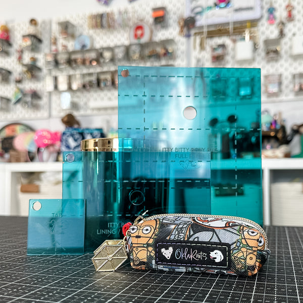 Itty Bitty Boxy Bag Set of 3 - Teal -  Acrylic Template