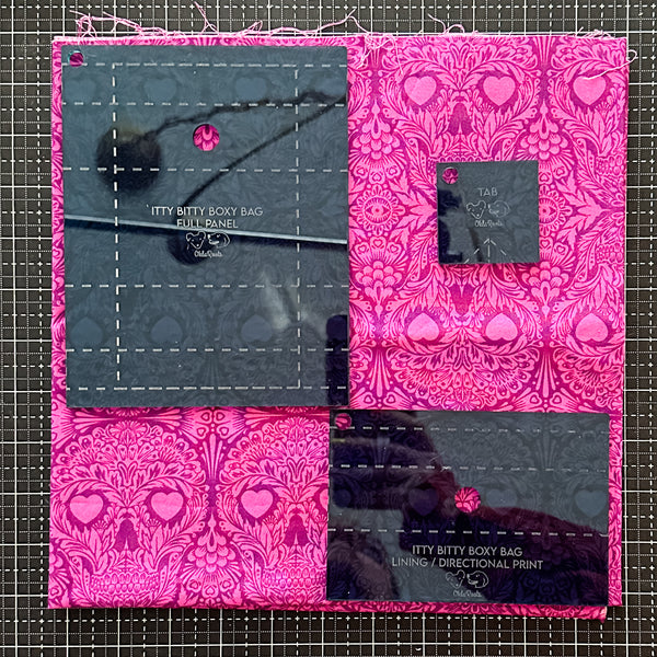 Itty Bitty Boxy Bag Set of 3 - Teal -  Acrylic Template