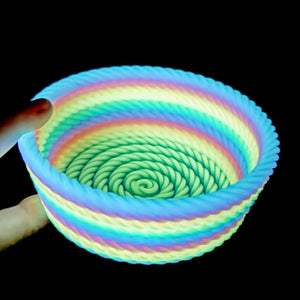 Medium Rope Craft Bowl - Rainbow GLOW