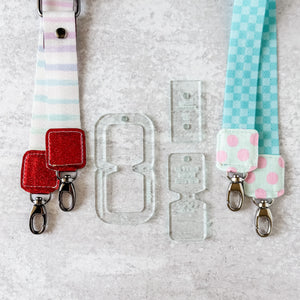 Open Center SQUARED Fancy Straps - Size 1" Webbing To 1/2" Hook - LIMITED COLOR - Soda - Set of 3 - Acrylic Template