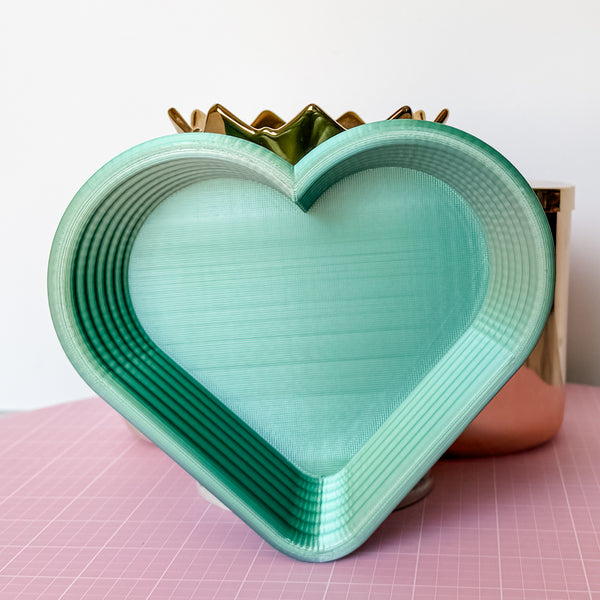 Tiered Large Heart Shaped Craft Bowl - Moss