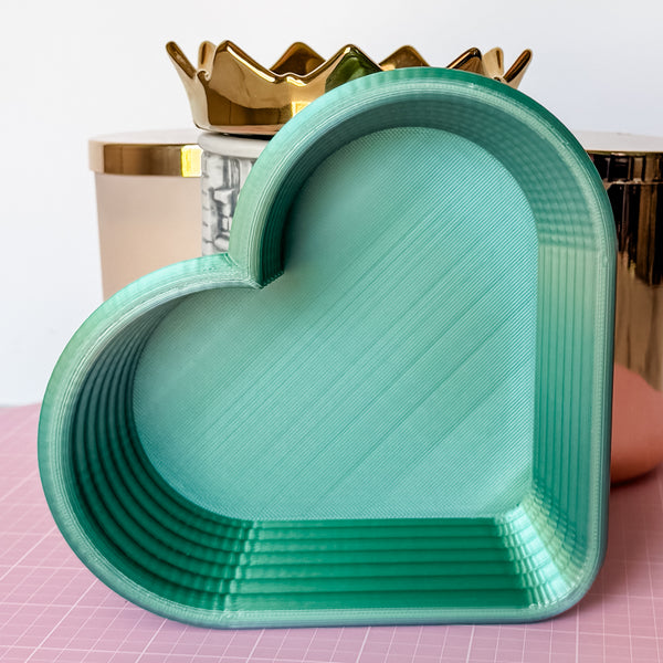 Tiered Large Heart Shaped Craft Bowl - Moss