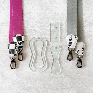 Open Center ROUNDED Fancy Straps - Size 1" Webbing To 1/2" Hook - LIMITED COLOR - Soda - Set of 3 - Acrylic Template